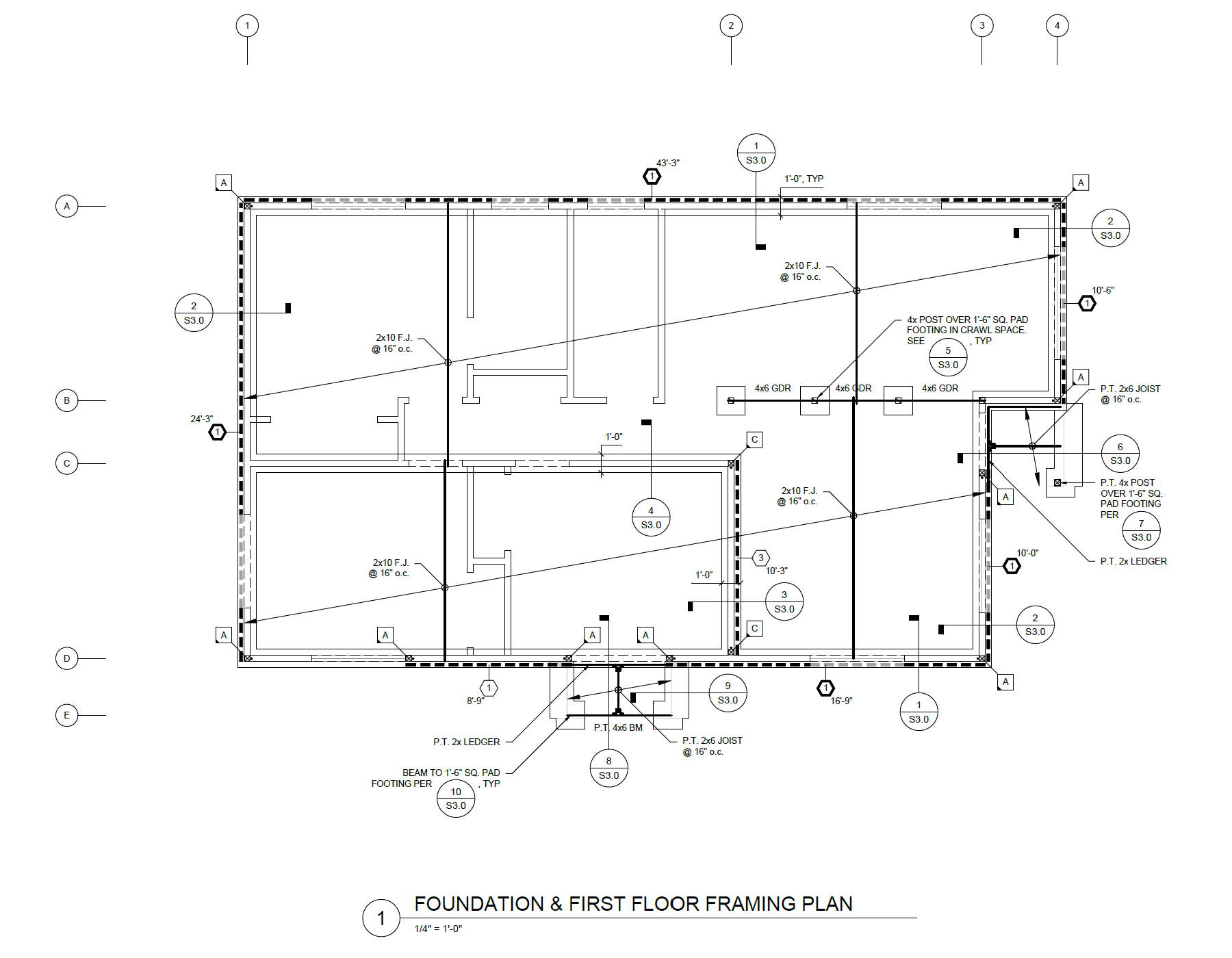 Sample structural floor framing plan